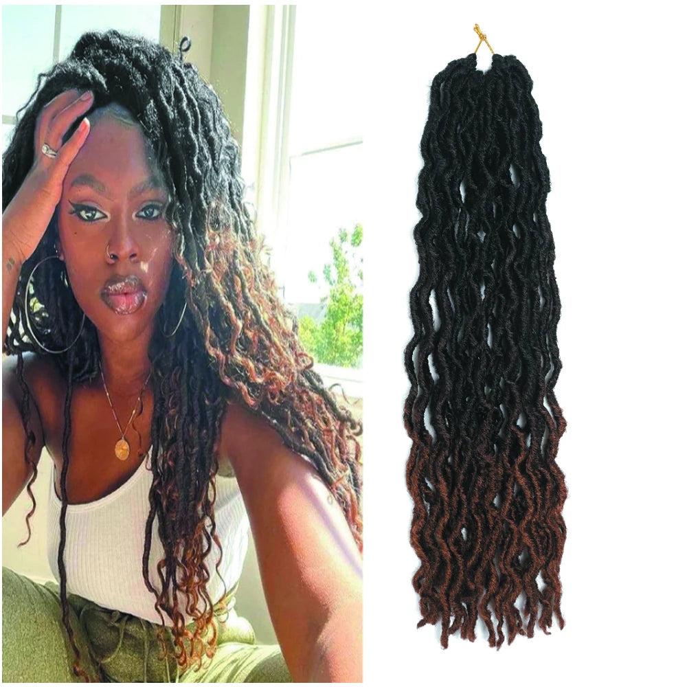 18 Inch Wavy Synthetic Braiding Gypsy Faux Locks Hair Extension Braids Crochet Braid Hair Gypsy Locs