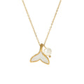 18K Gold Plated Titanium Steel Beautiful Princess Fish Tail Shell Pendant Necklace Fashionable Stainless Steel Jewelry for Girls