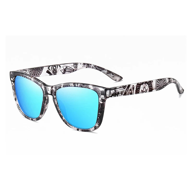 2024 Fashionable Custom Square Sport Sunglasses for Men Women Polarized Lenses Colorful Shades Gold White Purple Silver Tac PC