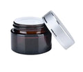 20g Straight Side Silver Aluminum Cap Black Skin Care Cream Glass Jars for Cosmetic