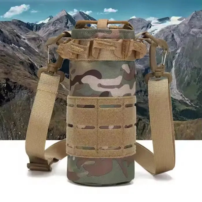 Travel Drawstring Water Bottle Pouches Tactical Water Bottle Holder Nylon Bottle Sleeve Carriers Bag Hydrations Carriers