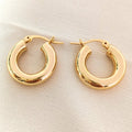 Custom Luxury Jewelry Chunky Rose Gold Plated Brass/Copper Hoop Earrings for Women with Custom Logo Option