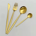 Wholesale 430 Stainless Steel Portuguese Style Gold Cutlery Set Mirror Polished Luxury Tableware for Hotel Wedding Event