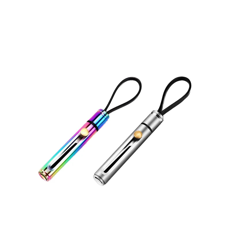 Portable Stainless Steel Mini Spinner Knife Gold Keychain Cool Metal Link Stylish UV Printed Multi-functional Accessory for Men