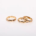 Ins Simple Design Irregular Shape 18k Gold Color Zircon Ring Twist Finger Fashion Inlaid Ring
