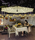 3mtr Square Large Solar LED Light Aluminium Alloy Frame Modern Patio Umbrella Outdoor Parasol Commercial Outdoor Restaurant