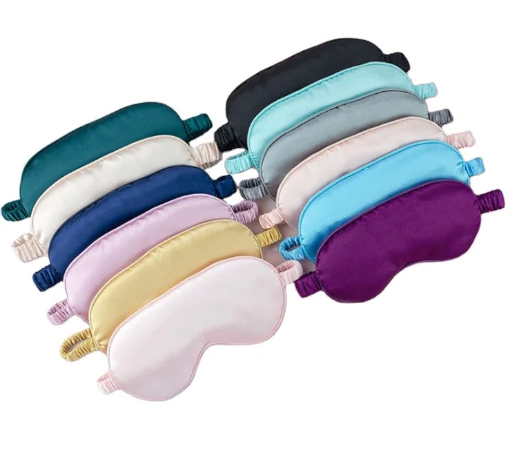 Sleep Eye Mask with Elastic Strap Headband Lightweight Comfortable Soft Silk Satin for Men Women Traveling