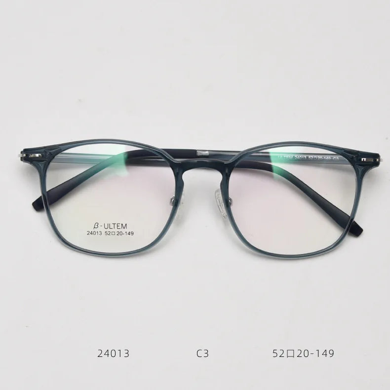 YT 24013 B Titanium Square Glasses Frame Unisex Lightweight Morten Korean Screwless Daily Wear Eyeglasses