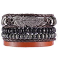 New Retro Multi-layer Ethnic Style Feather Turquoise Leather Bracelet Hot Selling Charming Bracelet