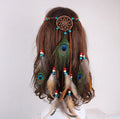 Hand Knit Feather Hair Bands for Women Girls Ethnic Hair Accessories