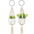 Dropshipping Mini Macrame Plant Hangers Rear View Mirror Hanging Planter Decorations for Car Home Garden Decor Supplies