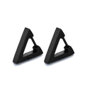Black Color Stainless Steel Polygonal Buckle Clip on Earrings Geometric Square Triangle Rectangle Steel Clip on Earrings