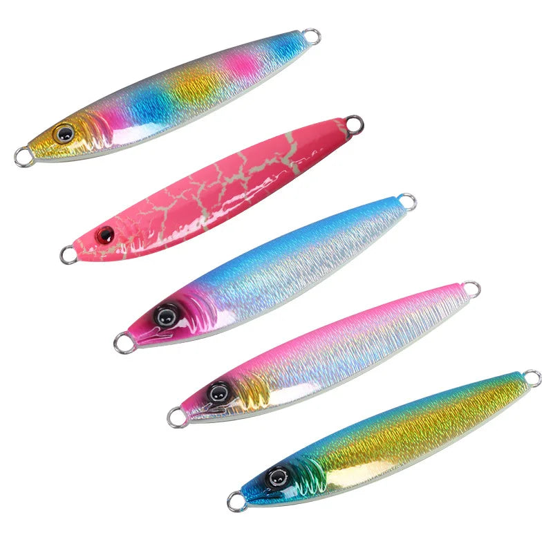 Metal Jig Lure S-shaped Belly Glow Slow Pitch Jigging Lures 100g 120g 150g 200g Sea Saltwater Fishing Tackle Lures