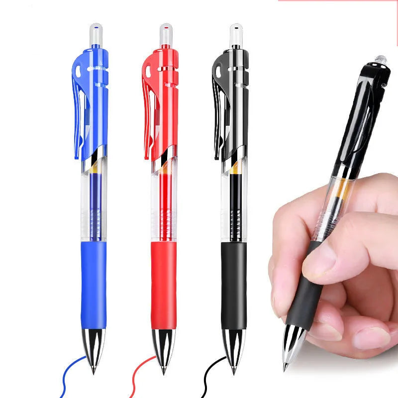 Transparent Sports Retractable Press Type Liquid Gel Pen 1.0mm Custom Logo Bulk Blue Black Red Click Plastic Pen Sale