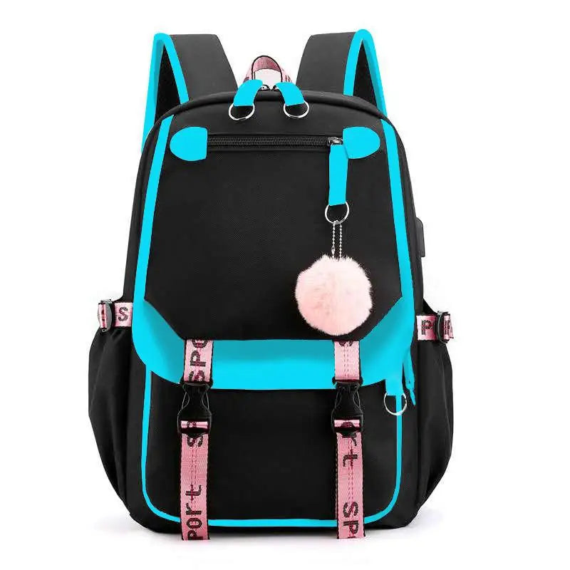 2024 New Custom logo Fashion Backpack with USB Charging Port Casual Student Out-of-home Travel Bag Women's Shopping Backpack