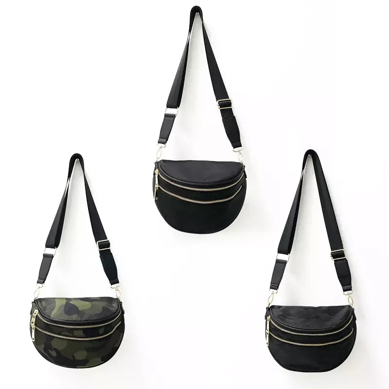 Long Strap   Camo Camouflage Black  Bag   Pure Chest Bag  for Men  Fanny Pack   Nylon Crossbody Bag