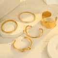 Fashion Women's Stainless Steel Adjustable Cuff Bracelets 18K Gold Zircon Bangles Jewelry