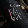 12 Core 550 Survival Paracord Parachute Fire Cord Survival Ropes With Red Tinder Cord PE Fishing Line Cotton Thread Steel Wire