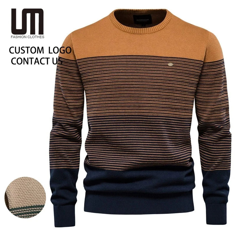 2025 Men's Plus Size 3XL Knitted Sweater - Winter Warm O-Neck Pullover (Fashion Casual Oversized Knitwear for Men)