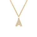 Stainless Steel 14K Gold Plated Micro Inlaid Zircon Letter Personalized Name Necklace Zircon Letter Alphabet Initial Necklace
