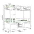 Bedroom Furniture Children Adult School Dormitory Hotel Bunk Bed 2 Large Drawers Metal Double Decker