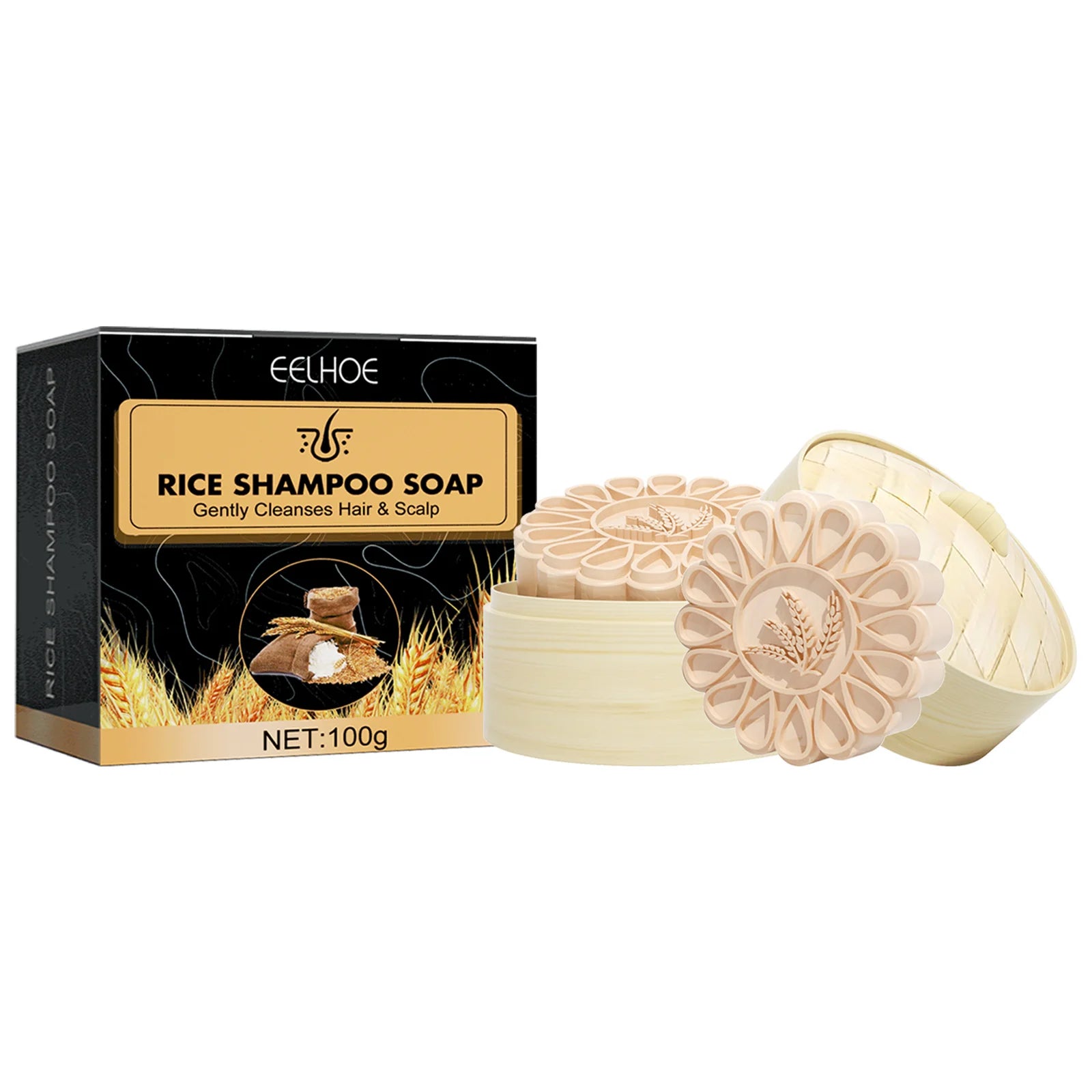 Rice Anti-drop Shampoo Soap Moisturizes Scalp Clean Hair Repair Damaged Hair Nourishing Hair Soap