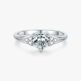 925 Sterling Silver Platinum Plated Anniversary Fine Jewelry Sparkling Clear CZ Romantic Heart Love Wedding Engagement Gift