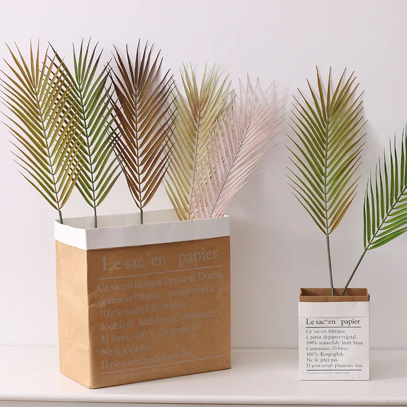 M916 Hot Sale Artificial Palm Tree Leaves  Plant Plastic Palm Leaf for Indoor or Outdoor Use Home Decor