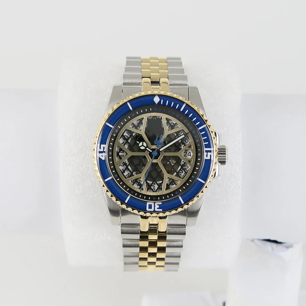 Classical Men's Diving Watches 20ATM Automatic Movement Stainless Steel Band Skeleton Analog Dial Sapphire Glass Case 22mm Sport