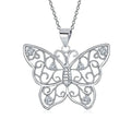 GP21 Simple Style Hollow Cute Animal Butterfly Clavicle Chain Jewelry for Women Long Pendants Necklaces 2 Color Charms Bijoux