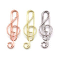 Rose Gold Silver Musical Metal Paper Clips Cute Paperclips Cartoon Bookmark Music Clamp Office School Stationery Supplies