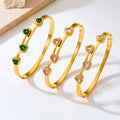 2023 New 3 Colors Tarnish Free 18k Pvd Gold Heart Bracelet Jewelry 316L Stainless Steel Bangle for Women Lady