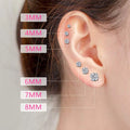 Non-fading Stainless Steel Ear Studs That Cause Allergies/Trendy Design Shiny Zircon Earrings and Jewelry Festival Gifts