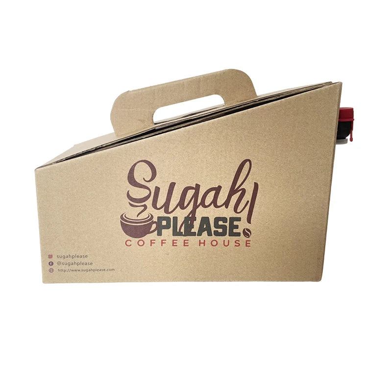 2L/3L/5L Coffee to Go Container Corrugated Hardboard Disposable Coffee Dispenser With BIB Insulated Bag Portable Coffee Box