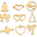 Fashion Pendants Charms Jewelry Accessories Stainless Steel Bow-knot Heart Charm for Bracelet Necklace Small Pendant