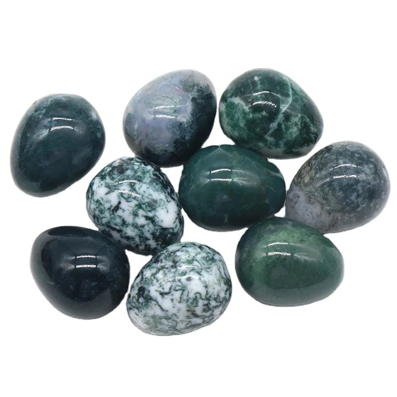 2026 Wholesale Moss Agate Stones High Quality Crystal Egg Shape Stones for Decoration