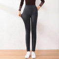 Women's 300g Winter Fleece Thick Plush Breathable Solid Black Velvet Knitted Seamed Leggings with High Waist Sheer Tights