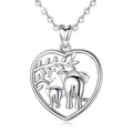 Merryshine 925 Sterling Silver Heart Animal Tiny Custom Elephant Pendant Necklace