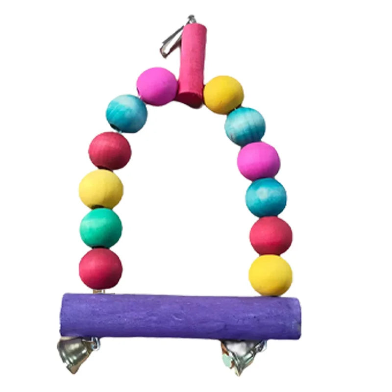 Small and Medium Wood Bird Toy Nibble Swing for Parrots Lovely Style Packaged in Bag