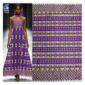 YX1082 Cheap Custom Purple Bazan Women's Ethnic Bridal Wedding Lace Embroidered Fabric Poly Water-Soluble Embroidery Lace Fabric