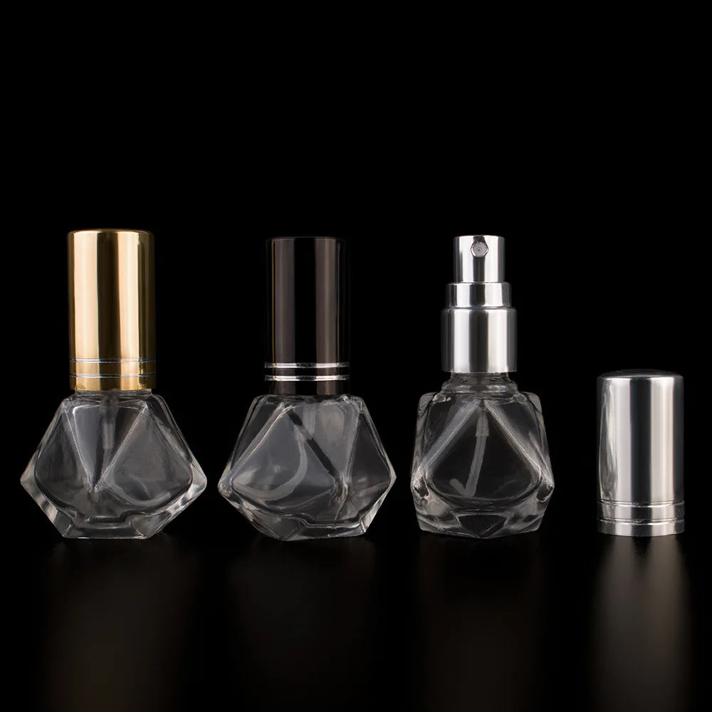Wholesale Empty Prismatic Star Unique 8ml Refill Thick Glass Perfume Spray Pump Bottle