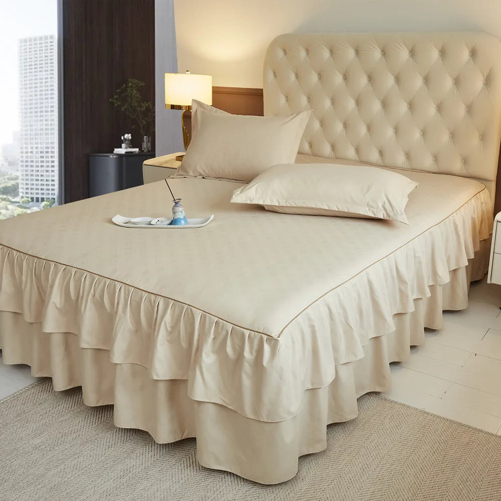 Wholesale Printed Bed Skirts Queen Size Microfiber Brushed Bed Skirt Sheet Set