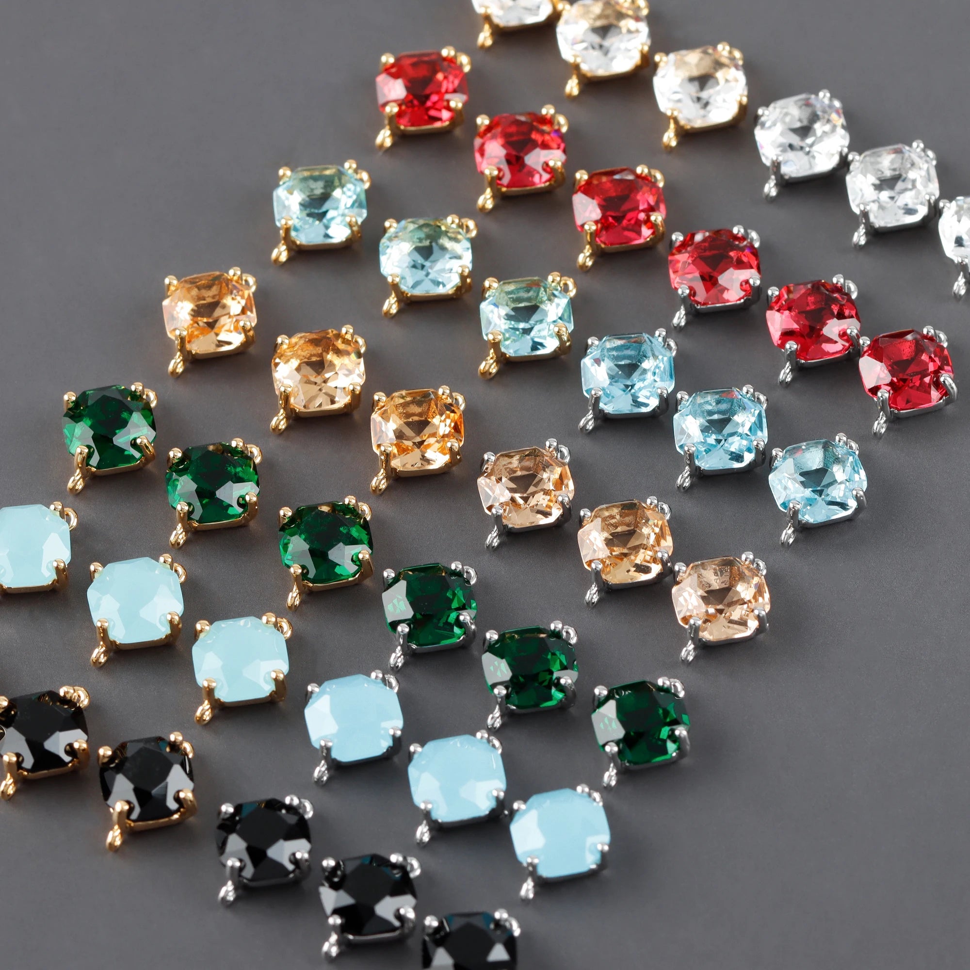 M1100  10pcs/lot Jewelry Accessoriespass REACHnickel Free18k Gold Rhodium Platedcopper5A Glassdiy Pendant