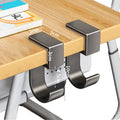 Heavy Duty Single Tier Aluminum Desk Hooks-Universal Backpack/Table Handbag Hanger with Wall Mounted Design for Kitchen Use