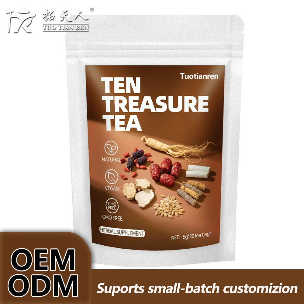 Private Label Ten Treasure Ginseng Tea for Men Liver Support Vitality Herbal Tea Bags for Men's Wellness and Energy OEM MegaBDM