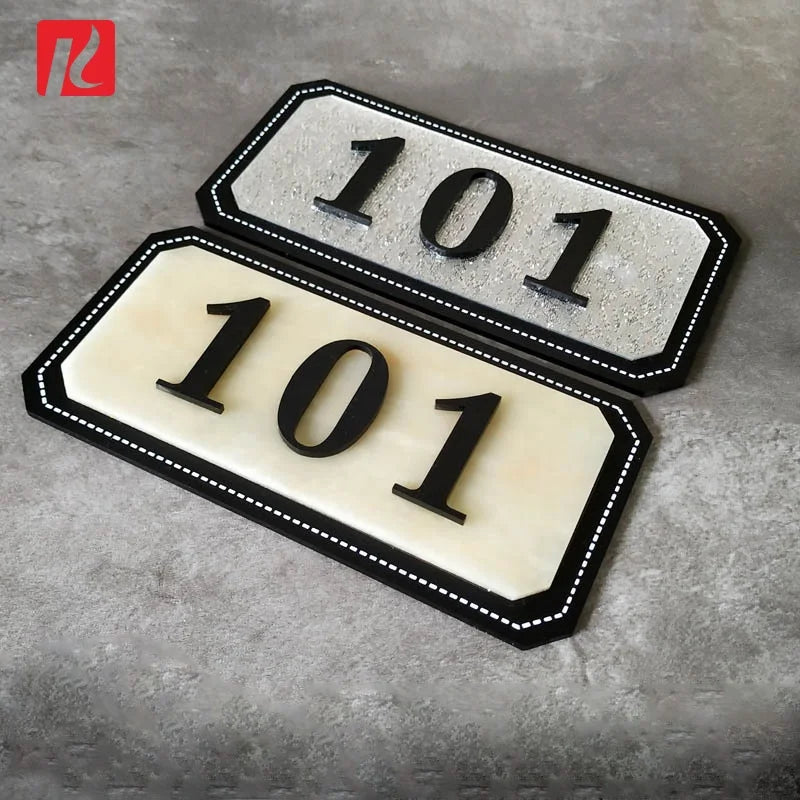 Kexian High Quality Low Cost Factory Custom Hotel Number Sign Non Luminous Acrylic Logo Sign Hotel Door Number Signage