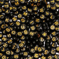 100pcs 4x7mm Mixed English Letter Acrylic Beads Black round Beads for DIY Bracelet Accessories MegaBDM