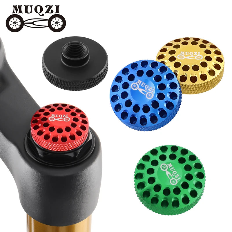 MUQZI MTB Bicycle Front Fork Cap Aluminum Alloy Anti-rust Air Gas Valve Cover Bicycle Fork Parts