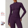 Custom Logo Stand Collar Zipper Long Sleeve Yoga Wear Women'S Windproof Warm Sports Tops Gym Fitness Running Sports Yoga Jacket