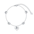 Pet Memorial Bracelet Puppy Cat Paw Print 925 Sterling Silver Bracelet  for Women